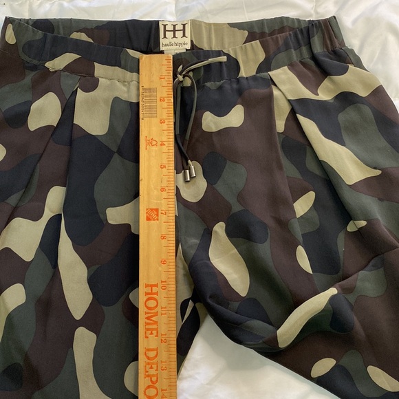 Revolve Haute Hippie Camo Silk Pants Fatigue Womens S Boho Chic Artsy Hipster - Picture 8 of 15